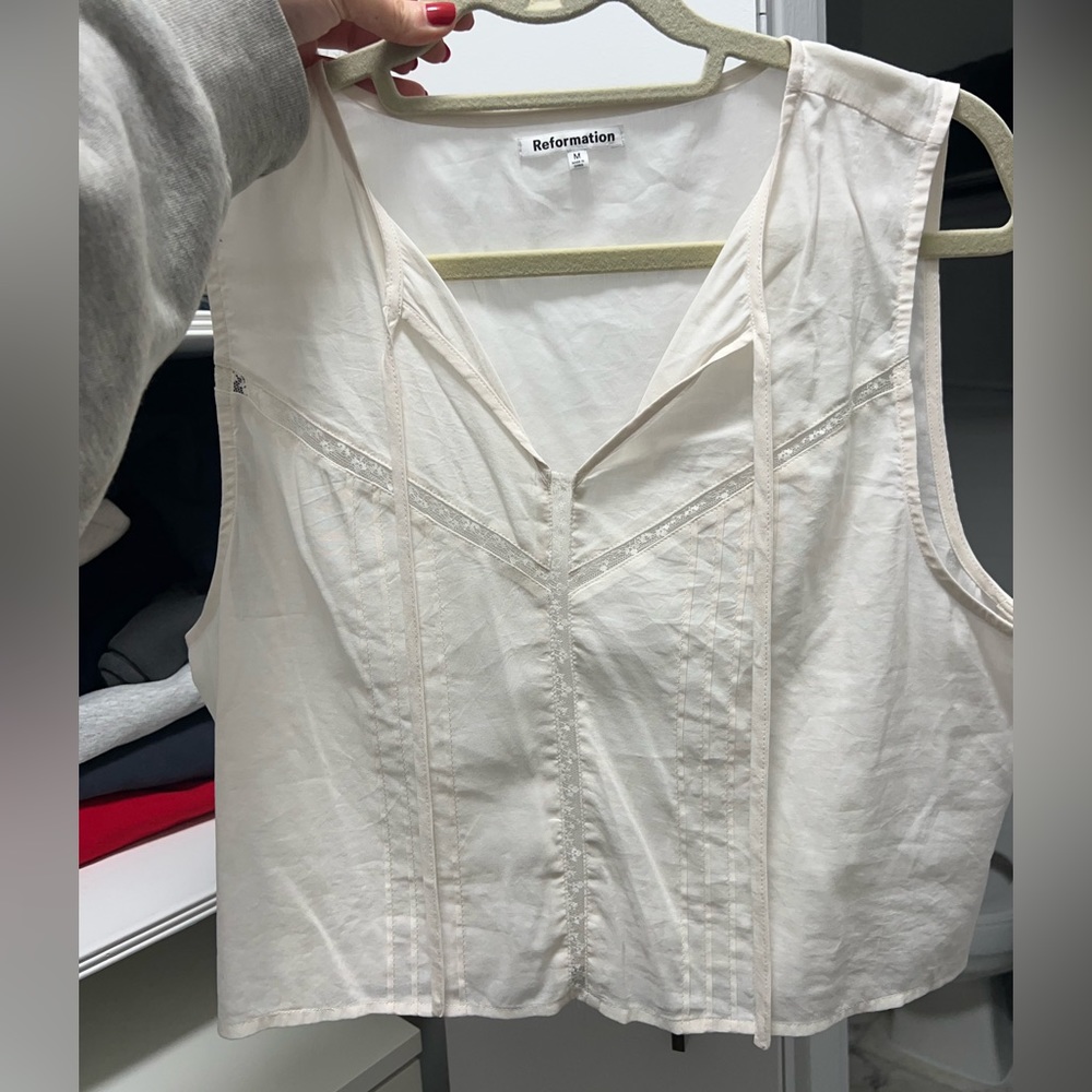 Reformation lace tie tank top - lightly worn